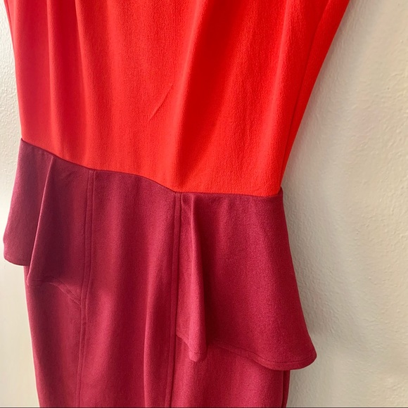 | ophelia red & burgundy color block dress | - Picture 10 of 15
